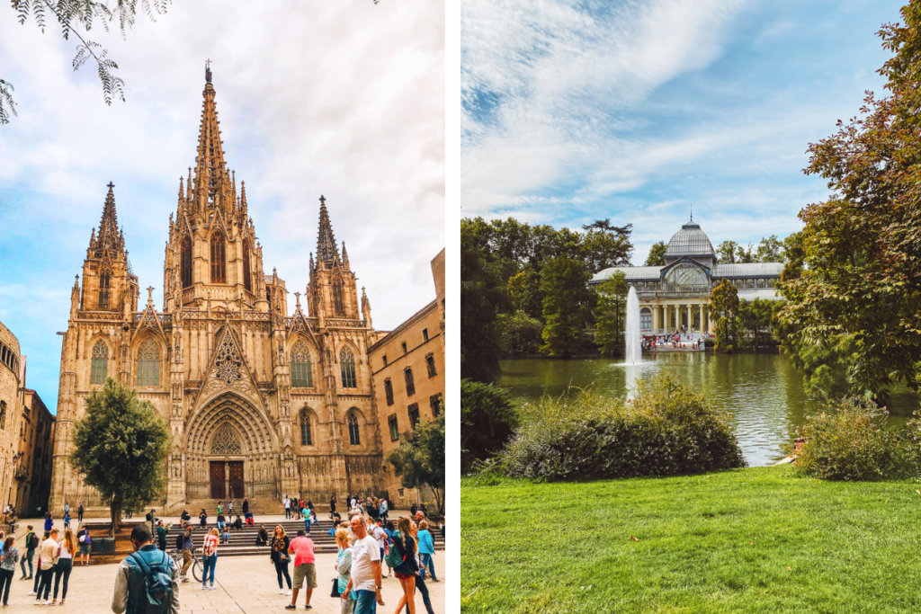 Left: Barcelona, Right: Madrid