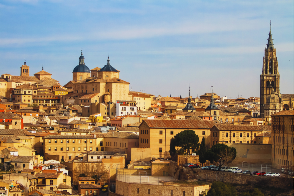 aerial view of Toledo, Spain, a town near Madrid