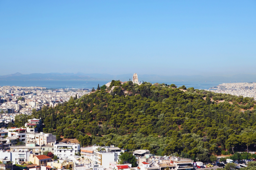 Views of Philopappos Park, one of the best things to do in your Athens Itinerary