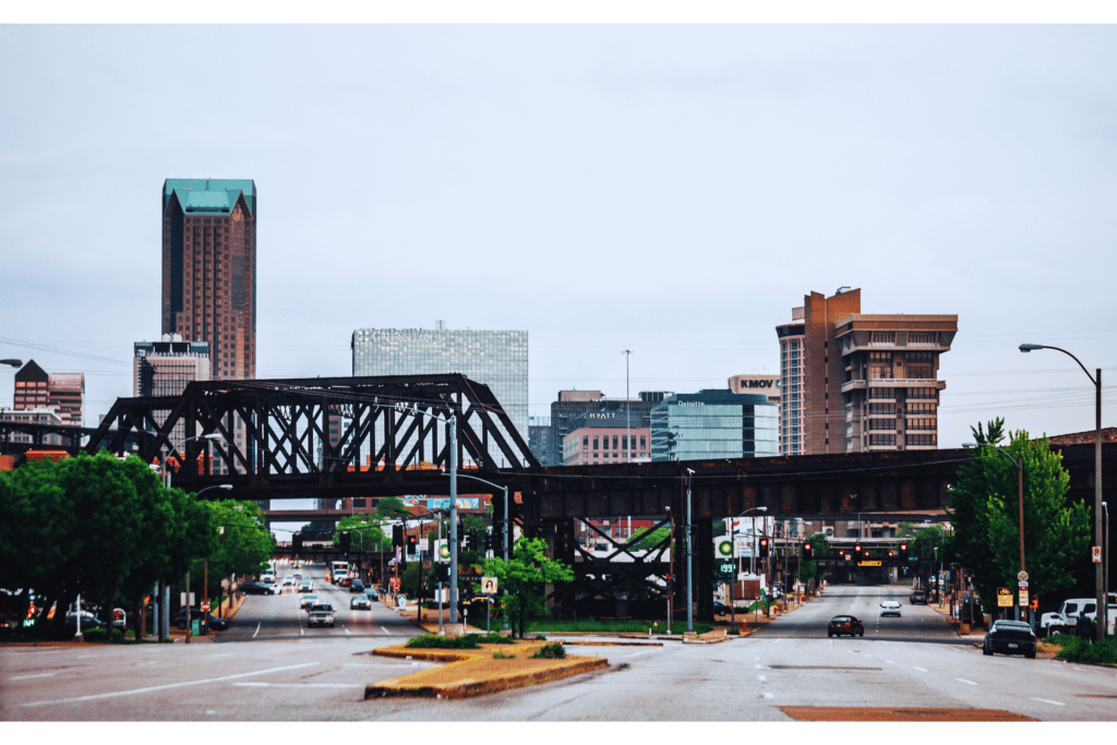 Streets in downtown St. Louis. 